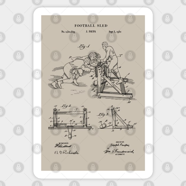 NFL Football Patent Blueprint Design 1959 Sticker by MadebyDesign